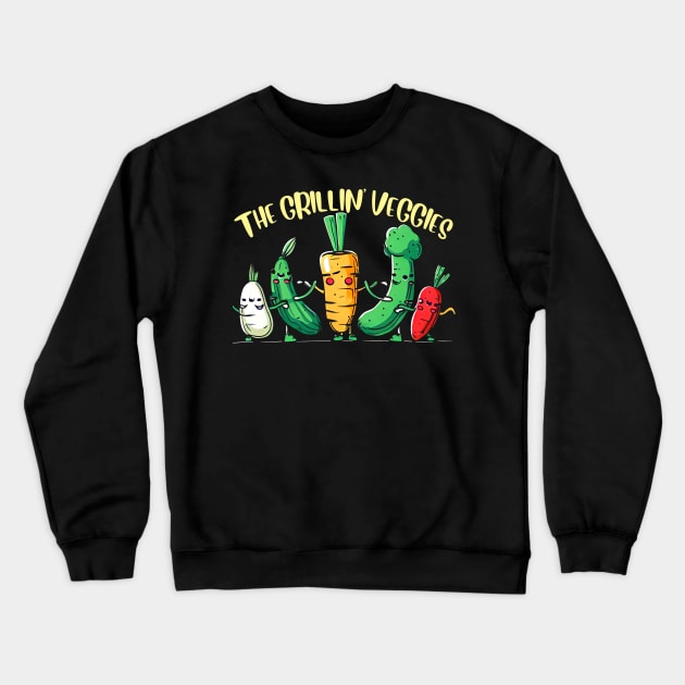 The Grillin Veggies | Funny Vegetables Crewneck Sweatshirt by T-shirt US